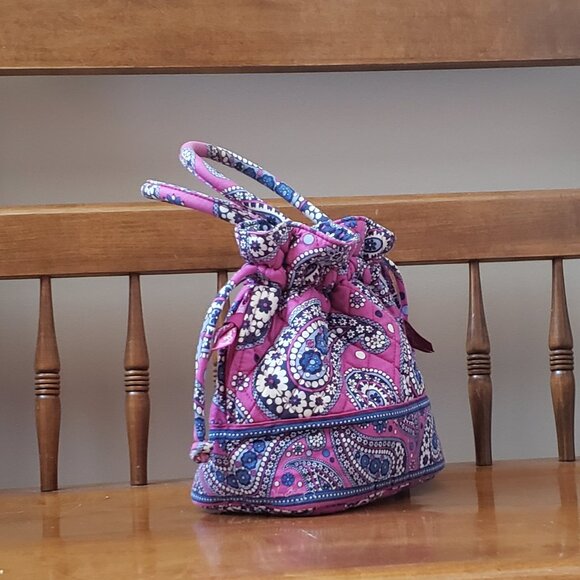 Vera Bradley Boysenberry Bucket and Drawstring Emma Purple Paisley Bag - Picture 4 of 7